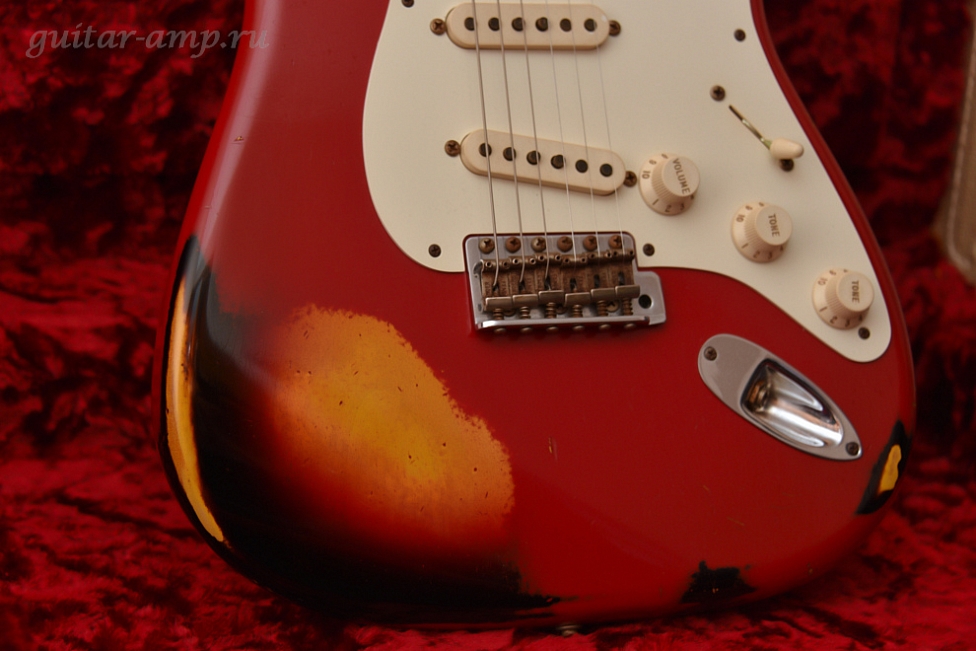 купить Fender Custom Shop Stratocaster Relic 1958 Custom Order John Cruz Dakota over Sunburst 2012 New, Made in USA