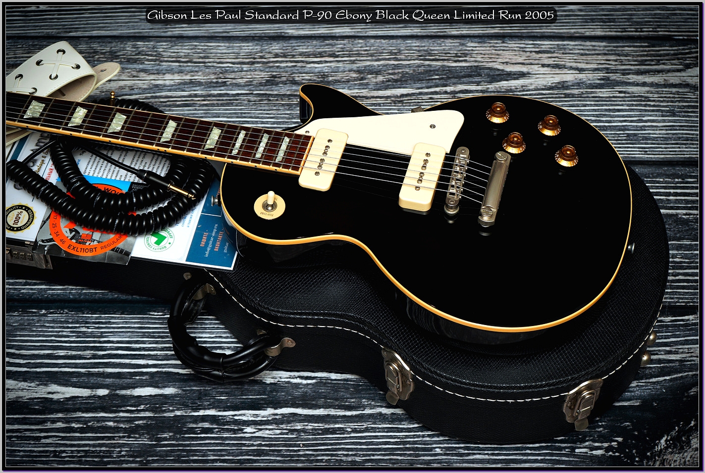 Gibson Les Paul Standard P-90 Ebony Black Queen '50s neck Limited 2005