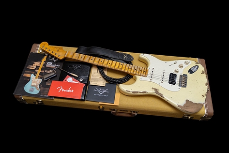 Fender Custom Shop 1957 HSS Stratocaster Heavy Relic Vintage White 2018