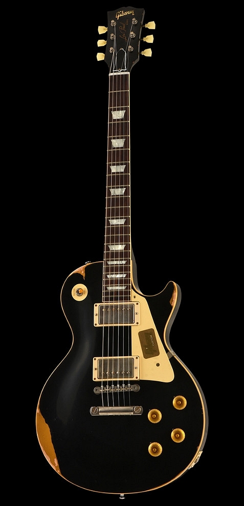 Gibson Les Paul Standard Custom Shop 1958 Reissue Limited Run of 100 Black over Goldtop Aged 2017