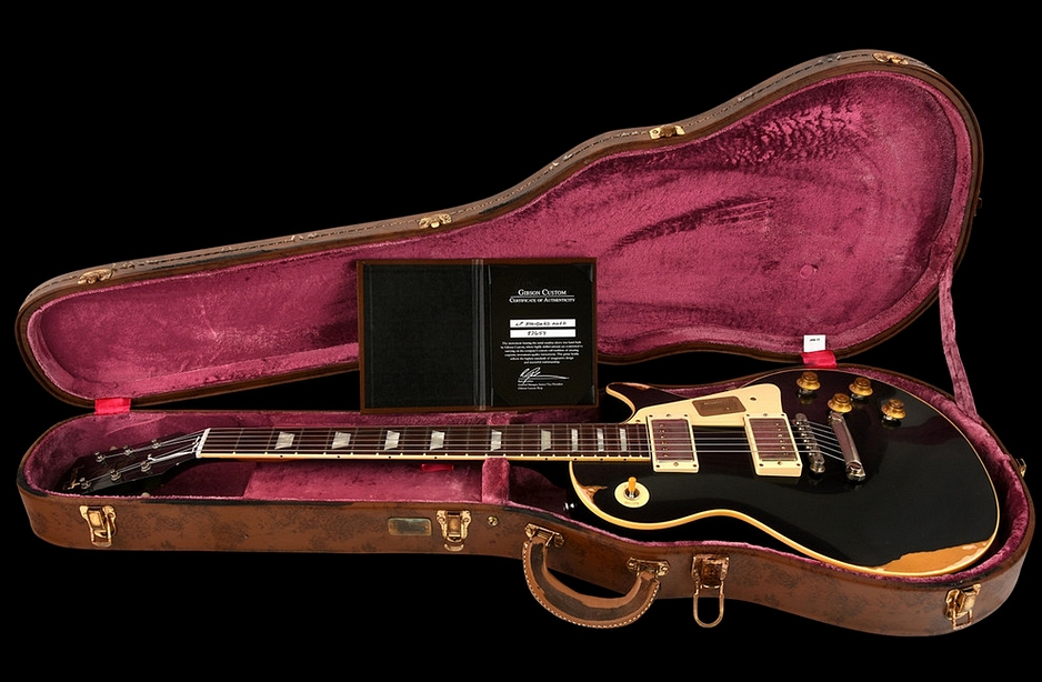 Gibson Les Paul Standard Custom Shop 1958 Reissue Limited Run of 100 Black over Goldtop Aged 2017